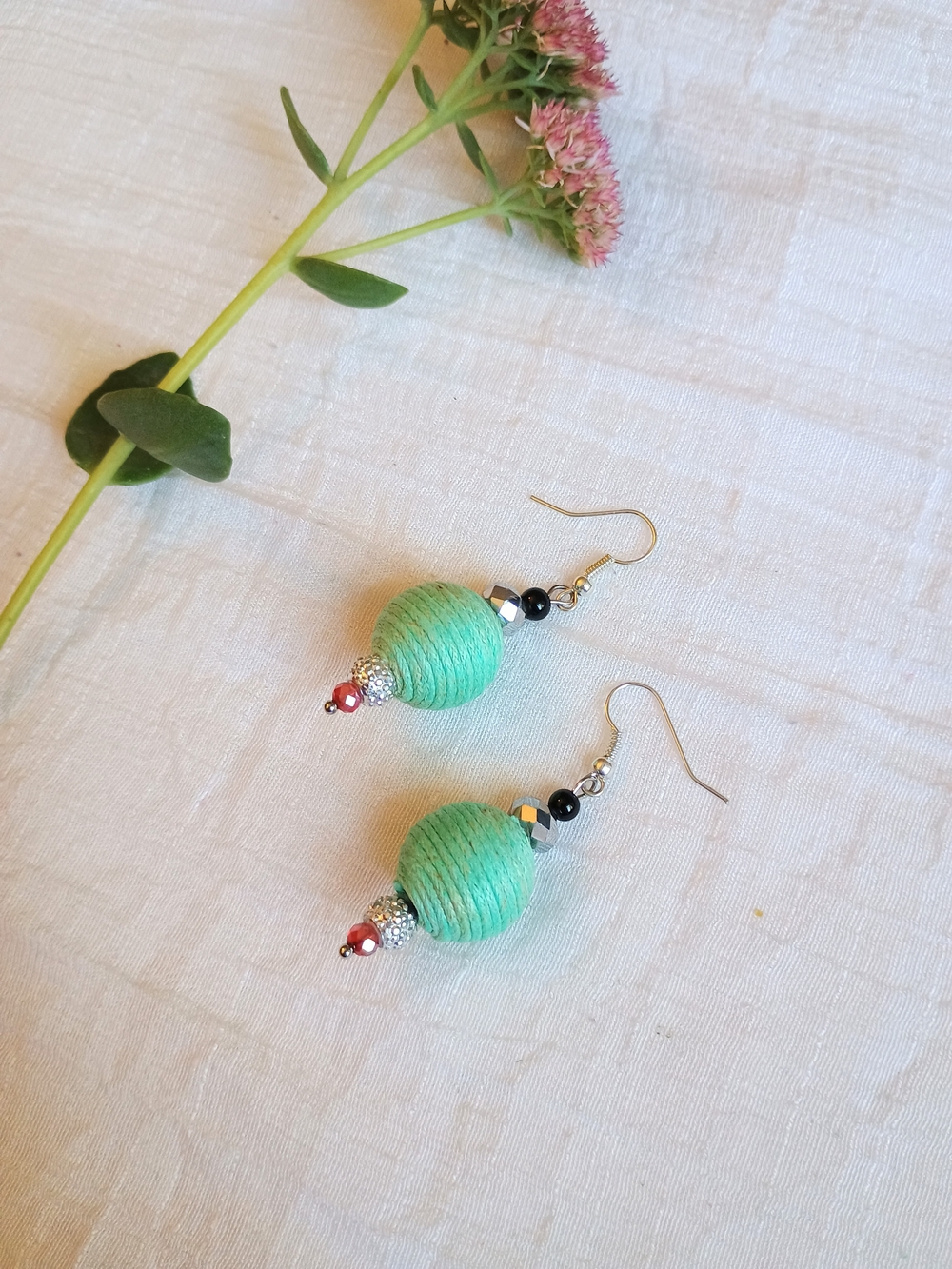 🩵 FAIRY CORE 🩵 VTG Artisan Aqua Lantern Earrings, Whimsigothic Vibes